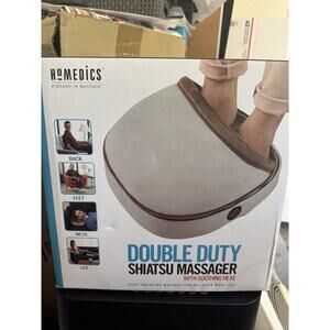 Homedics Double Duty Shiatsu Massager W/Heat - Foot, Neck, Back, Leg. Unused